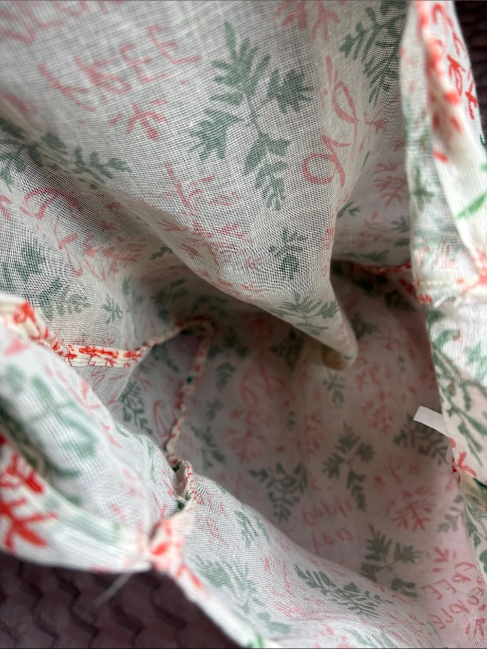 Free People Green & Red Print Tote
